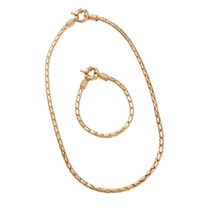 Load image into Gallery viewer, Glamorous Vintage style necklace and bracelet set. Very unique 18K gold plated snake rope Designer Inspired style. Definite statement piece for every Queen. Available in Gold and Silver.   Bracelet 20 cm  Necklace 45 cm          Please follow jewelry care instructions to maintain your pieces quality and integrity.
